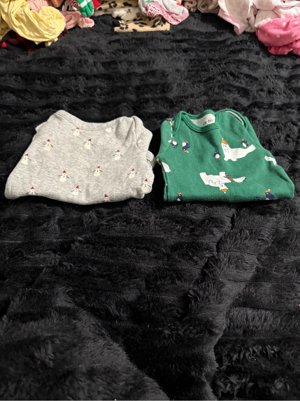 Kids Green Penguin & Gray Snowman Long-Sleeve onesie